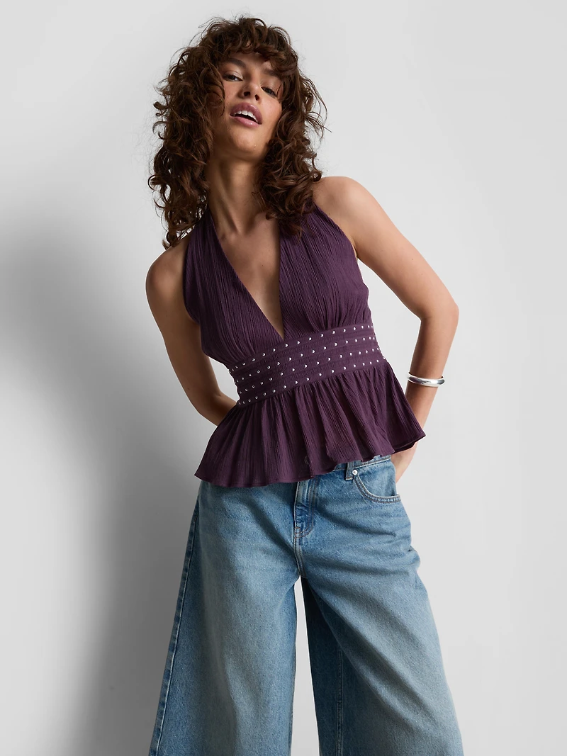 The Primark Scene | Cotton Studded Halterneck Top