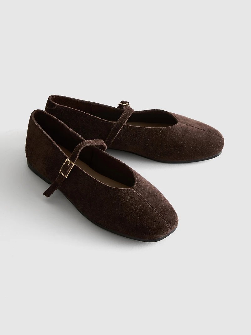 The Edit Leather Ballet Flats