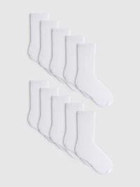10pk Cotton-Rich Flat-Seam Ankle Socks