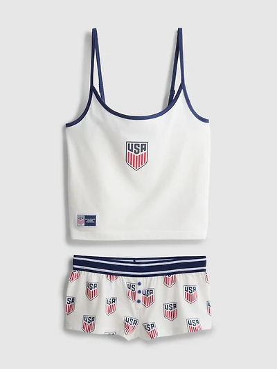 USA FC Cotton-Rich Cami Shorty Pajamas