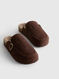 Faux Fur Lined Mule Slippers