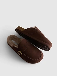 Faux Fur Lined Mule Slippers