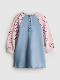 1-9yrs | Pure Cotton 2-in-1 Sweatshirt Denim Dress