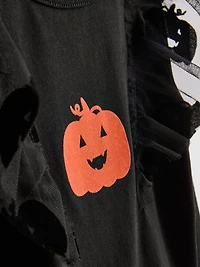 1-9yrs | Halloween Pumpkin Blouse and Tutu Skirt Set