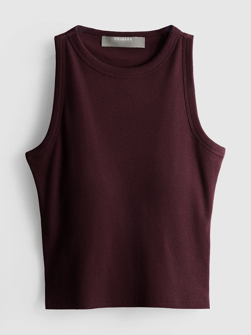 Ribbed Built-In Bra Tank