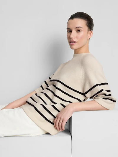Wool-Blend Knitted Boxy T-Shirt