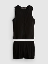 Cotton Rich Button Down Short Set