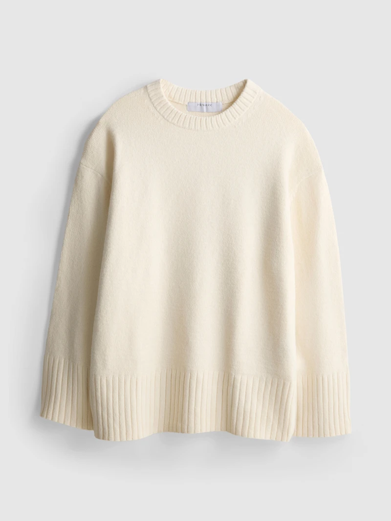 Knitted Wide-Sleeve Sweater