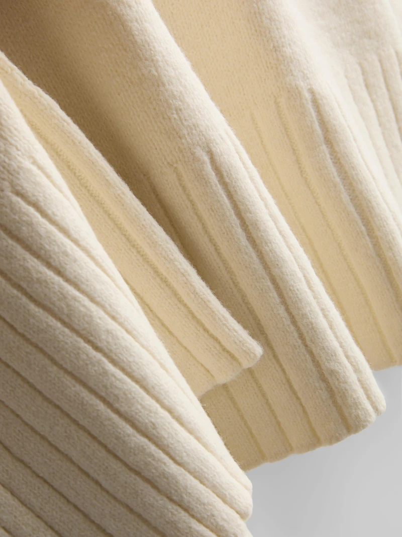 Knitted Wide-Sleeve Sweater