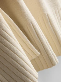 Knitted Wide-Sleeve Sweater