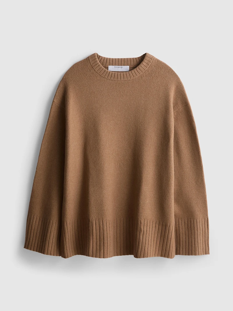 Knitted Wide-Sleeve Sweater