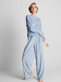 Plush Printed Sweatshirt Pajamas