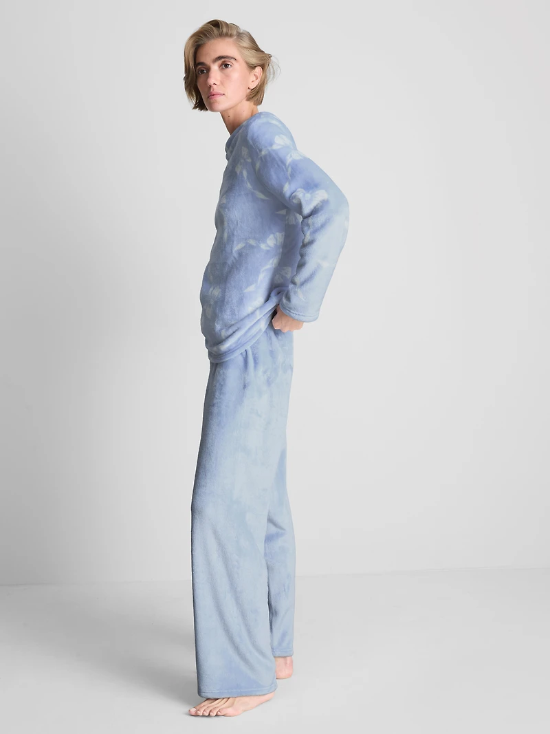 Plush Printed Sweatshirt Pajamas