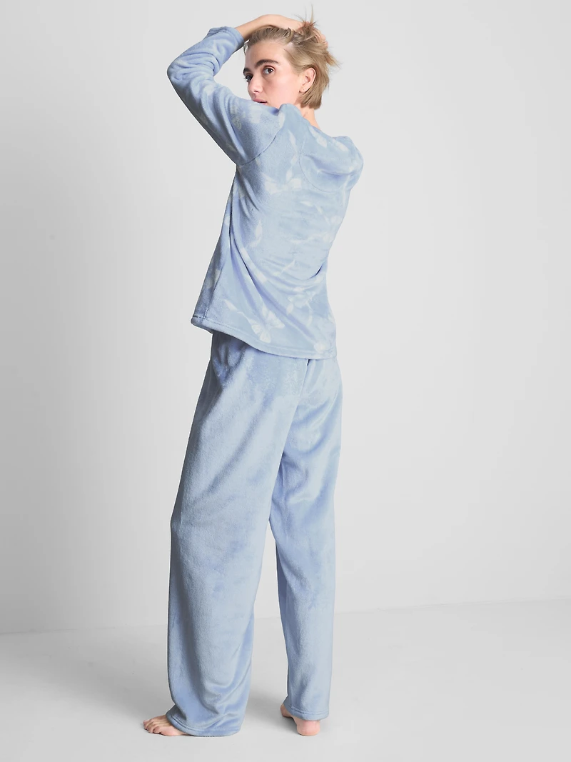 Plush Printed Sweatshirt Pajamas