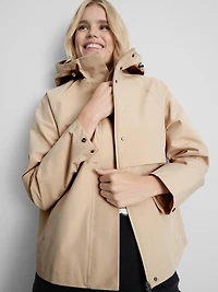Short Raglan-Sleeve Raincoat