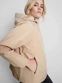 Short Raglan-Sleeve Raincoat
