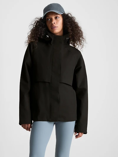 Short Raglan-Sleeve Raincoat
