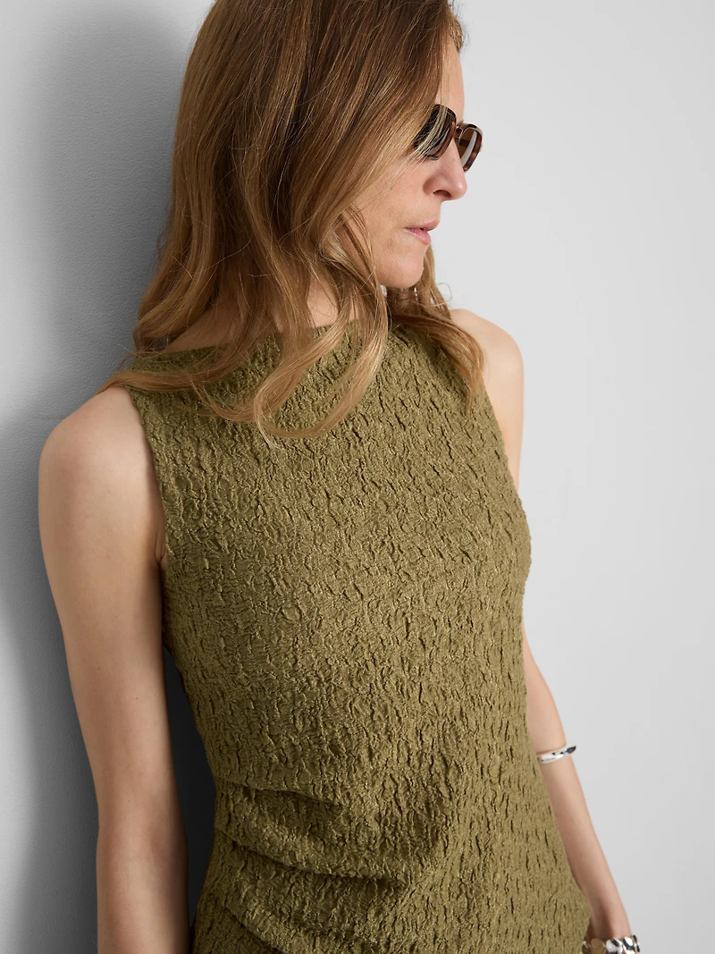 Ruched Crinkle Tank Top