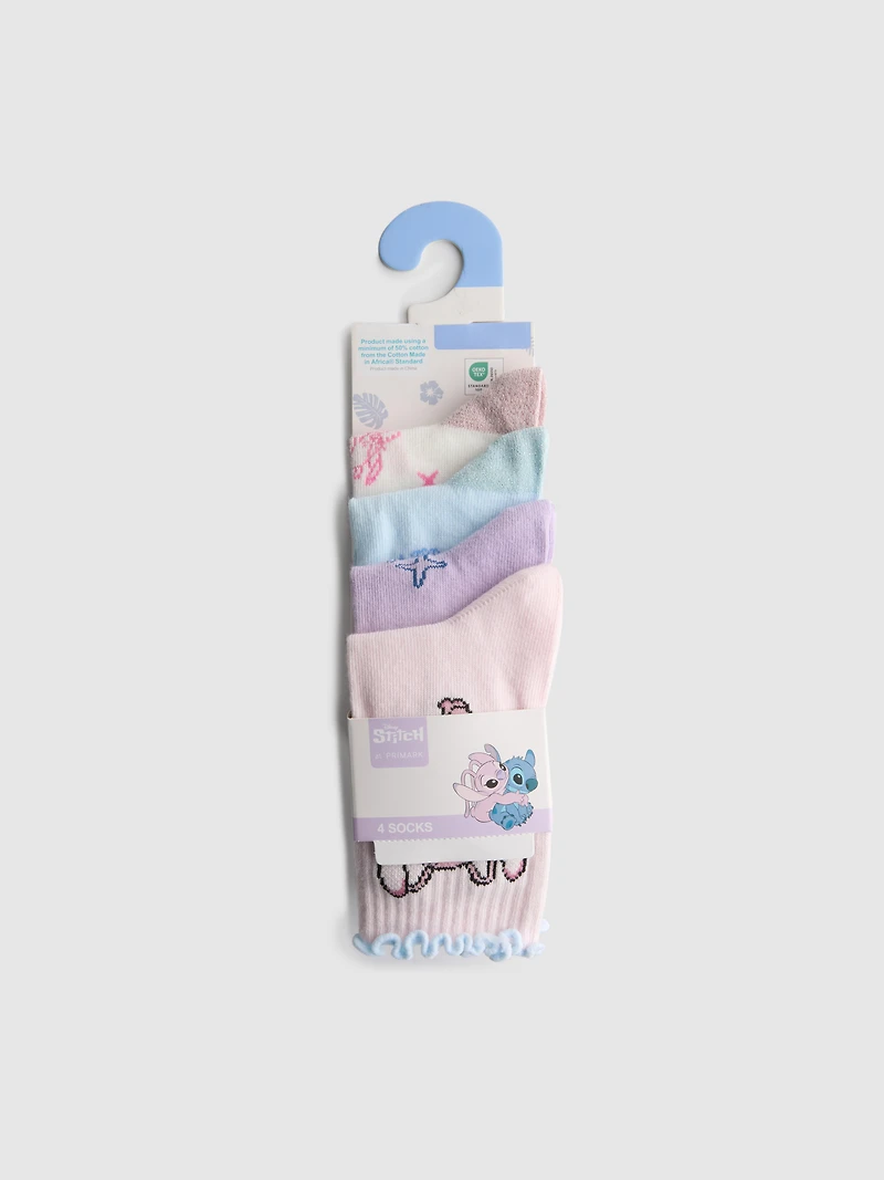 4pk Disney's Stitch Ankle Socks
