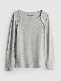 7-15yrs | Square-Neck Long-Sleeve T-Shirt