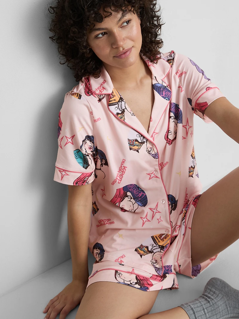 KPop Demon Hunters Shorty Boyfriend Pajamas