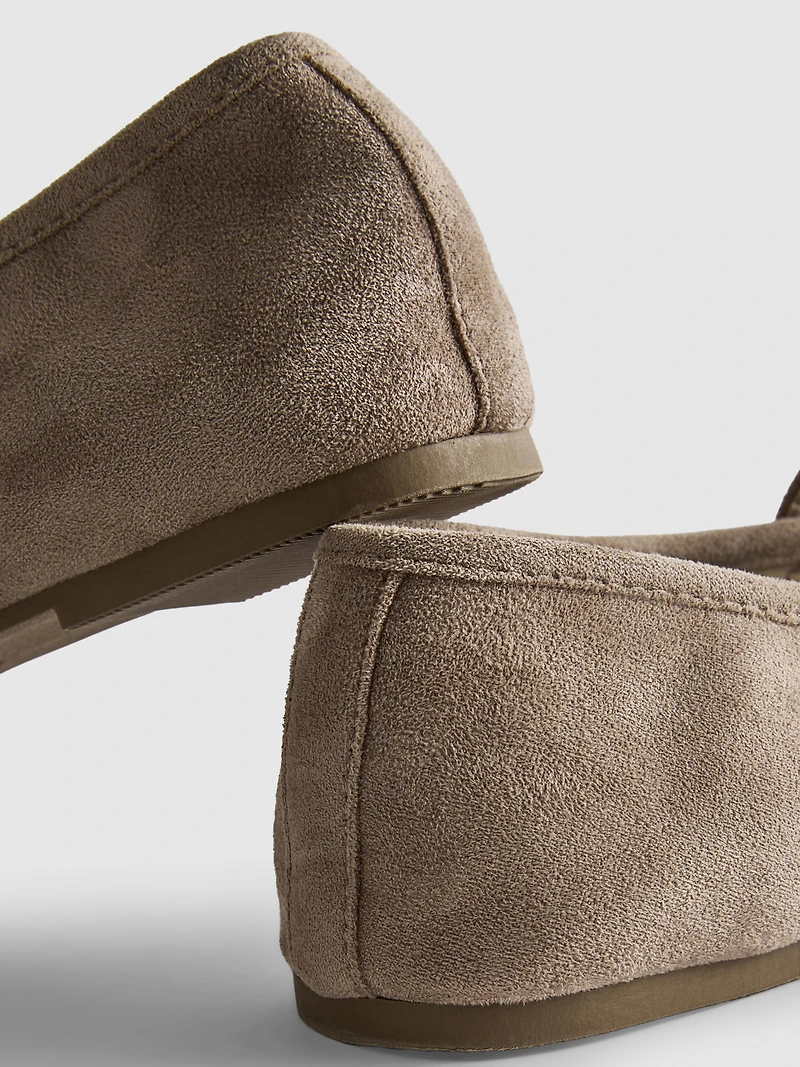 Faux Suede Buckle Mary Janes
