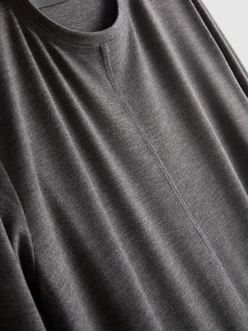 Longline Curved Hem Long Sleeve Top
