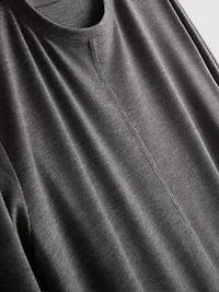 Longline Curved Hem Long Sleeve Top