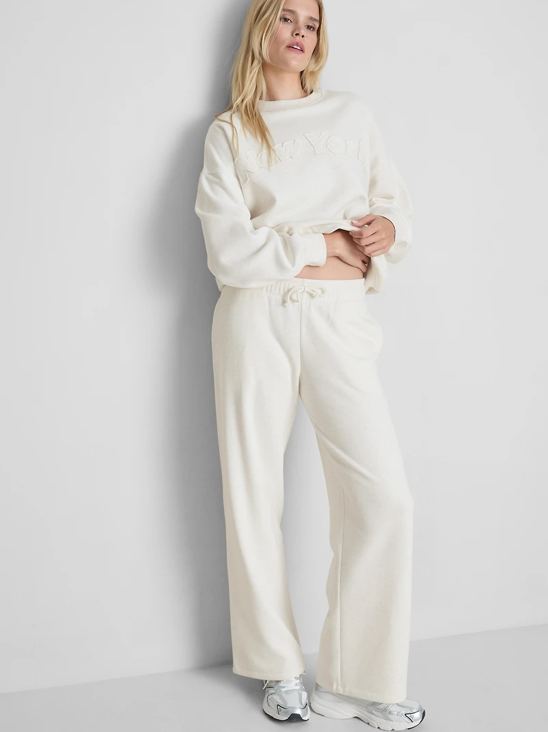 Cotton-Rich Wide-Leg Appliqué Joggers