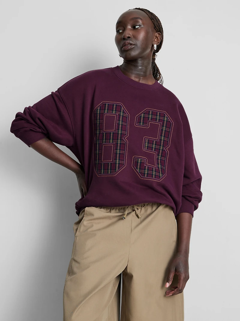Cotton-Blend 83 Check Sweatshirt