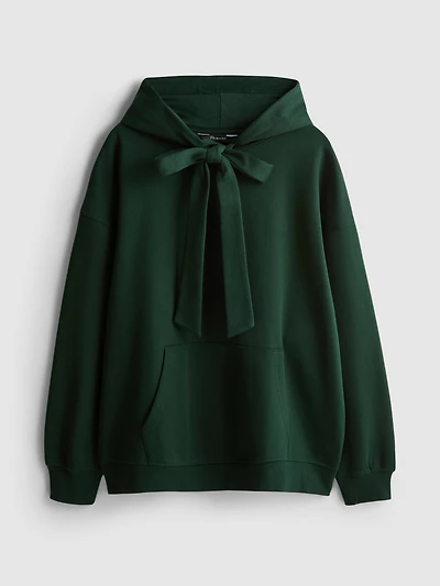 Paula Echevarría Cotton-Rich Bow Tie Hoodie