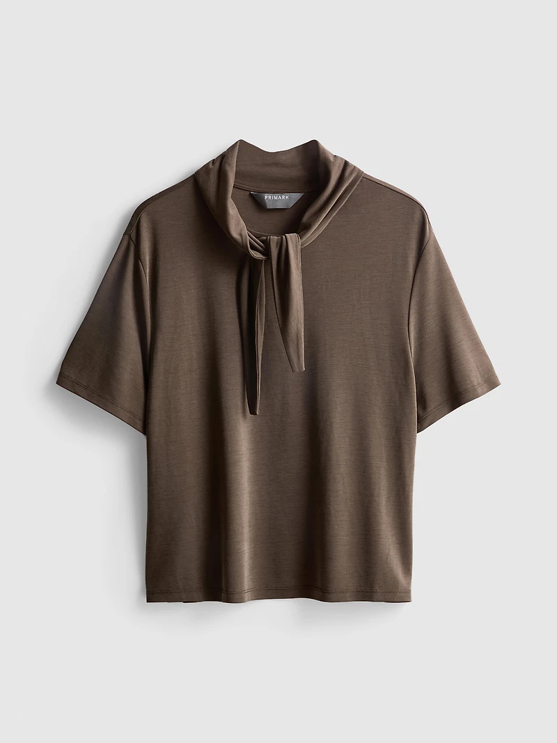 Jersey Tie-Neck Tee
