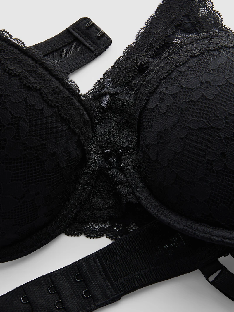All-Over Lace Demi-Cup Lingerie Set