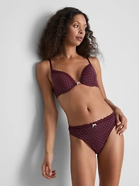 Microfiber Lace Push-Up Lingerie Set