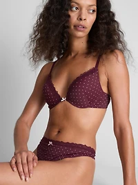 Microfiber Lace Push-Up Lingerie Set