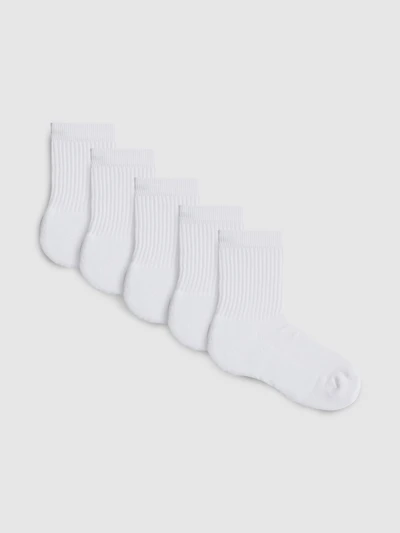 5pk Cotton-Rich Ribbed Crew Socks