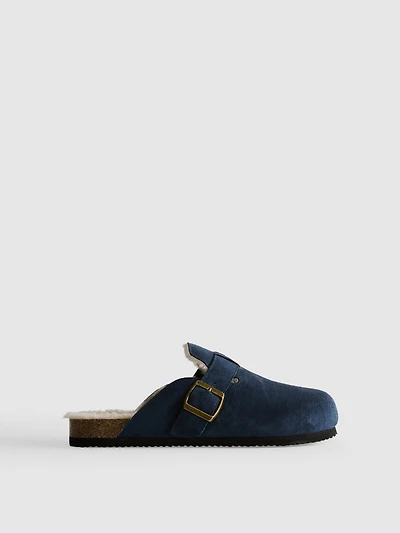 Faux Fur Lined Mule Slippers