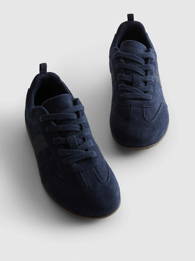 Faux Suede Lace-Up Sneakers