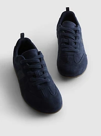 Faux Suede Lace-Up Sneakers
