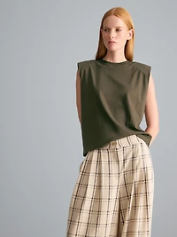 Cotton Shoulder Pad Tank Top