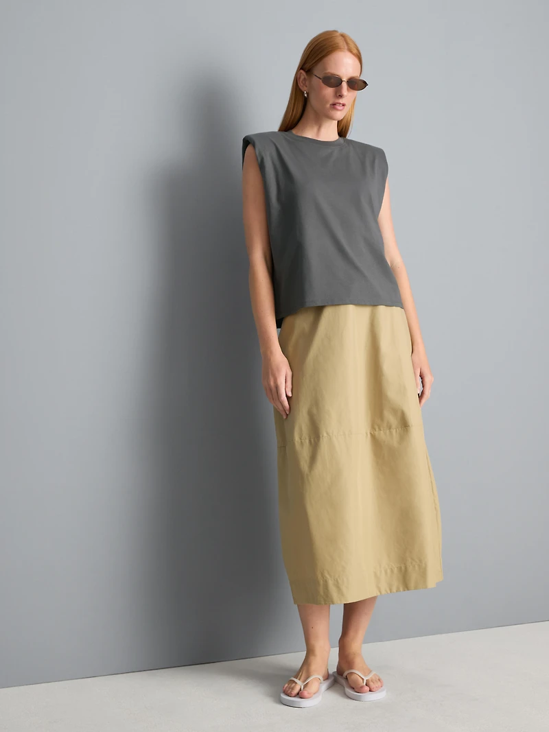 Cotton Shoulder Pad Tank Top