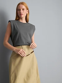 Cotton Shoulder Pad Tank Top
