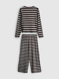 7-15yrs | Pure Cotton Ribbed Cardigan and Joggers Set