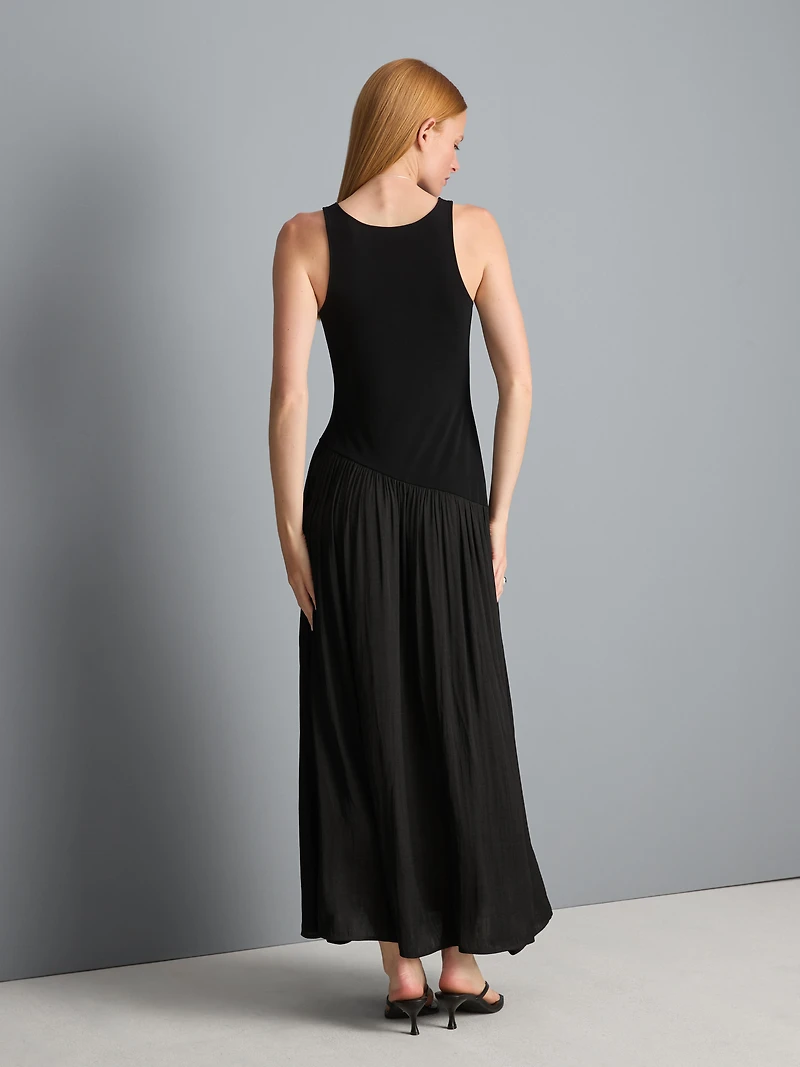 Dropped Hem Midi Dress
