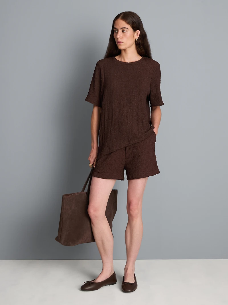 Textured Asymmetric T-Shirt
