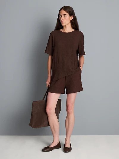 Textured Asymmetric T-Shirt