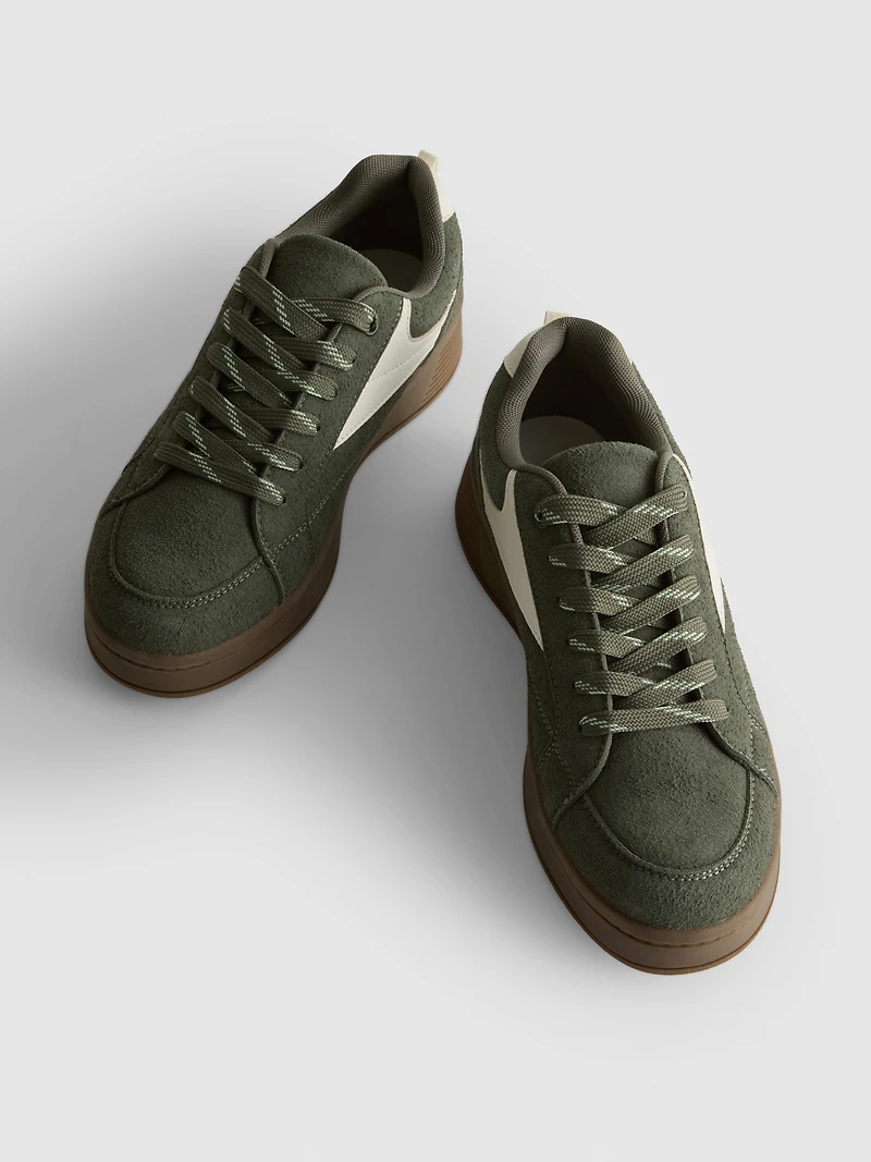 Rubber-Sole Low-Top Sneakers
