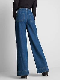 Patch Pocket Wide-Leg Jeans