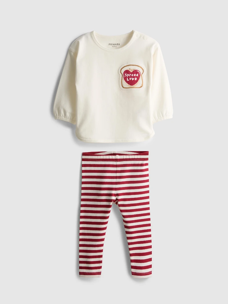 0-12mths | Cotton-Rich Toast Top and Leggings Set