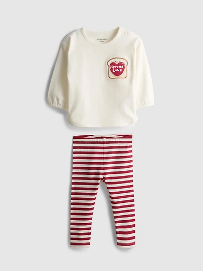 0-12mths | Cotton-Rich Toast Top and Leggings Set